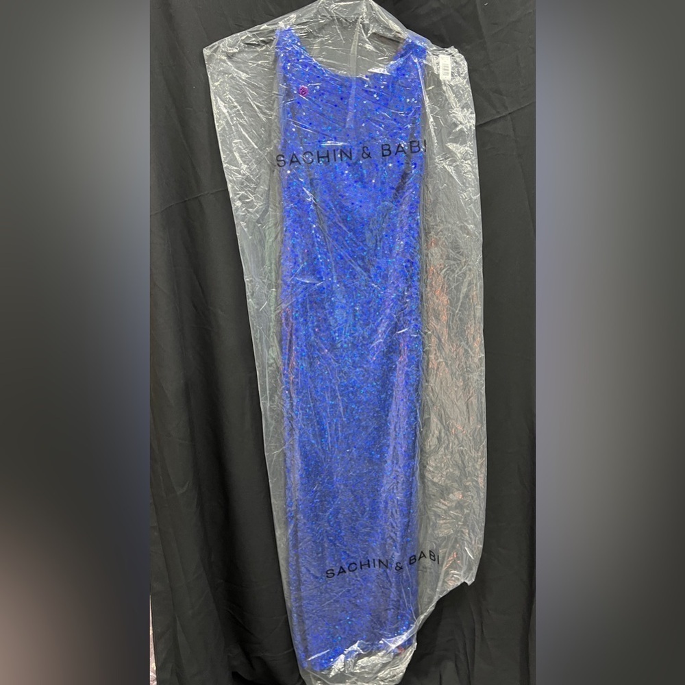 Sachin & Babi MARIAH GOWN NWT COWL BACK - in Blue - Picture 5 of 7